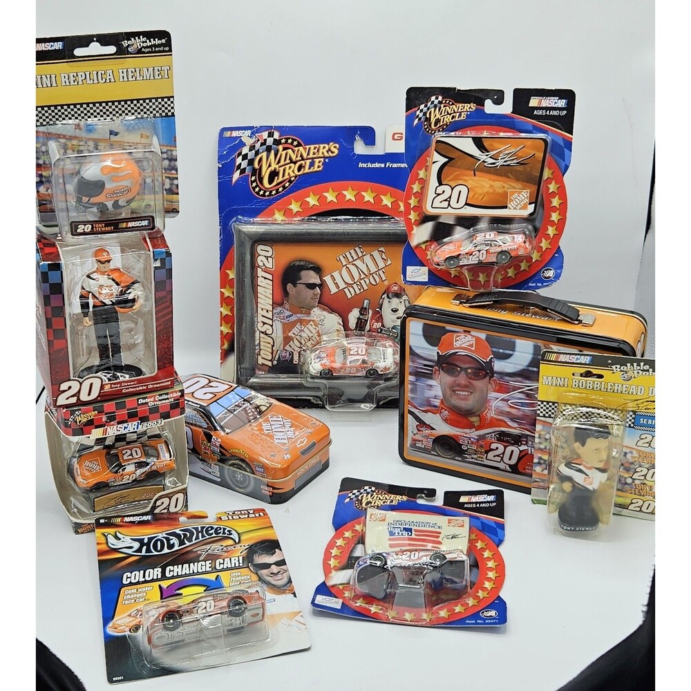 Collection Of NASCAR Tony Stewart #20 Diecast, Ornaments, Bobble Head, Art